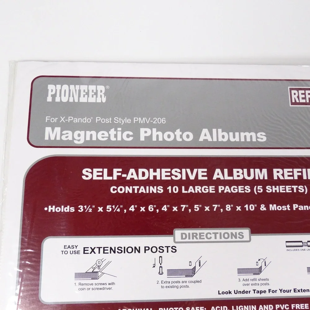 LOT OF 4 Packages Pioneer Magnetic Photo Album REFILL Pages X Pando PMV 206